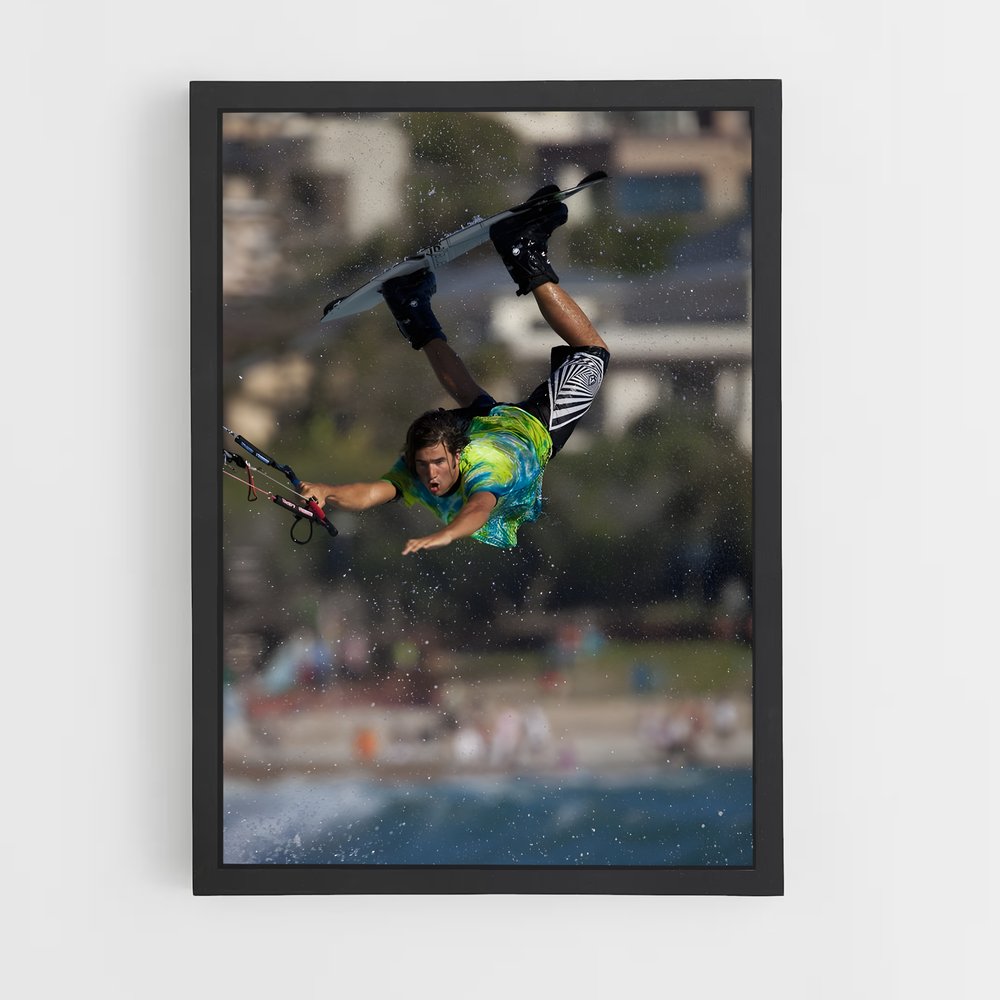Poster Vol au Dessus de Cape Town – affiche Kitesurf (vue 2)